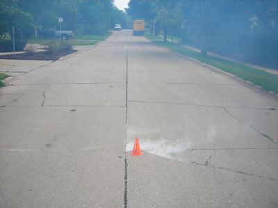 Broken Sewer Main Broken sewer main causing sewer inflow